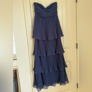Lulu's Strapless Navy Blue Layered Dress